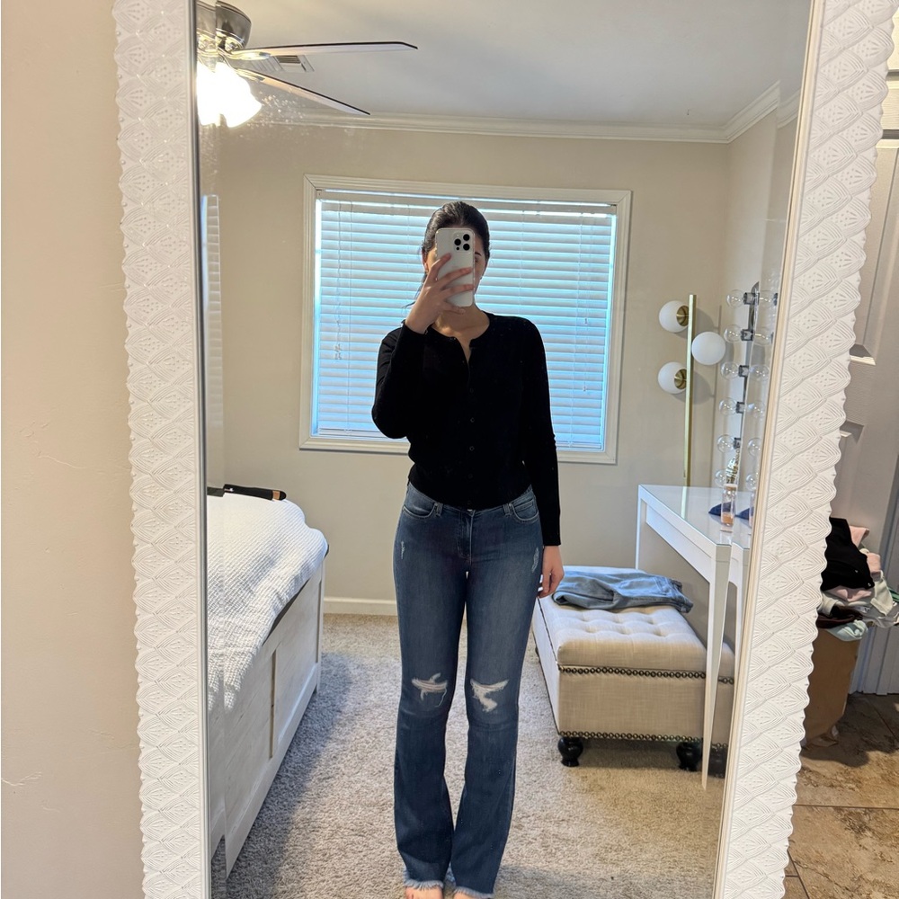 Ripped Flare Blue Jeans